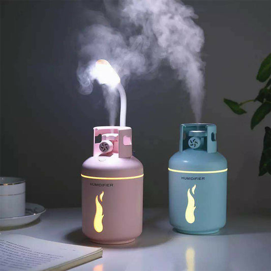 Lampe Humidificateur et Diffuseur en Forme de Bouteille de Gaz : Design Unique et Bien-Être Personnalisé