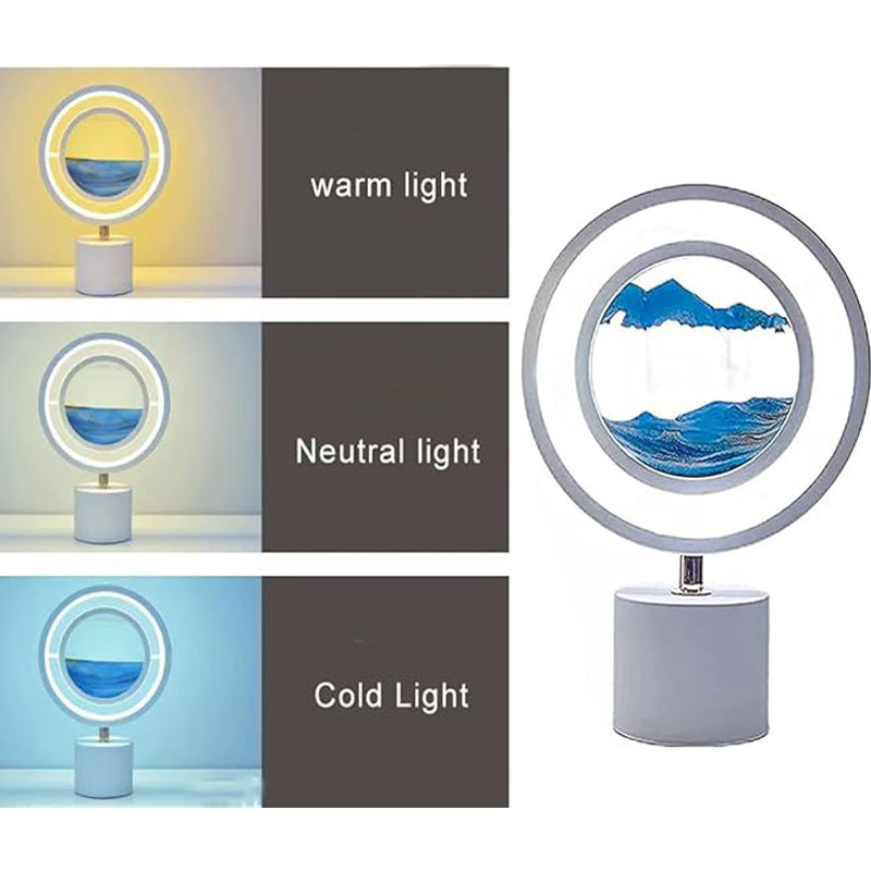 Lampe Décorative Zen : Sable qui Coule et Éclairage Ambiant pour une Atmosphère Apaisante