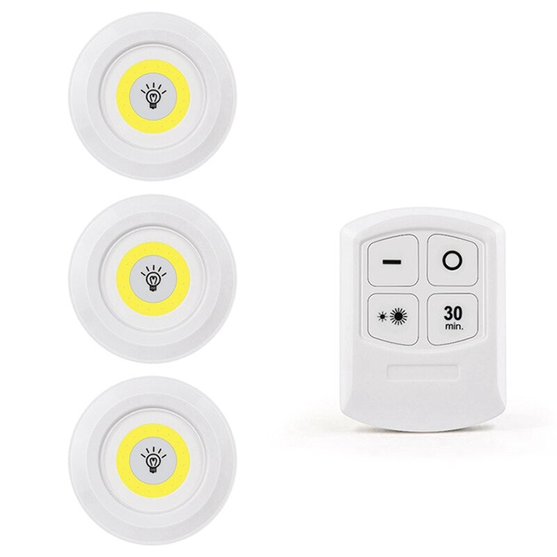 Lampes LED brillantes avec télécommande LED Light COB Under Cabinet Light Night Light Wireless Remote Control