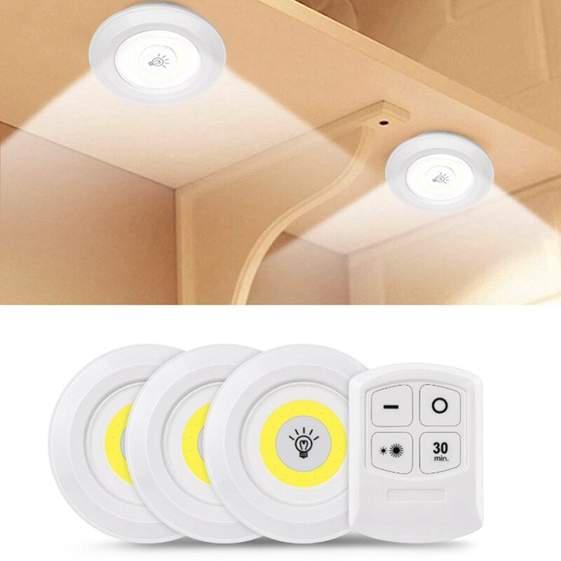 Lampes LED brillantes avec télécommande LED Light COB Under Cabinet Light Night Light Wireless Remote Control