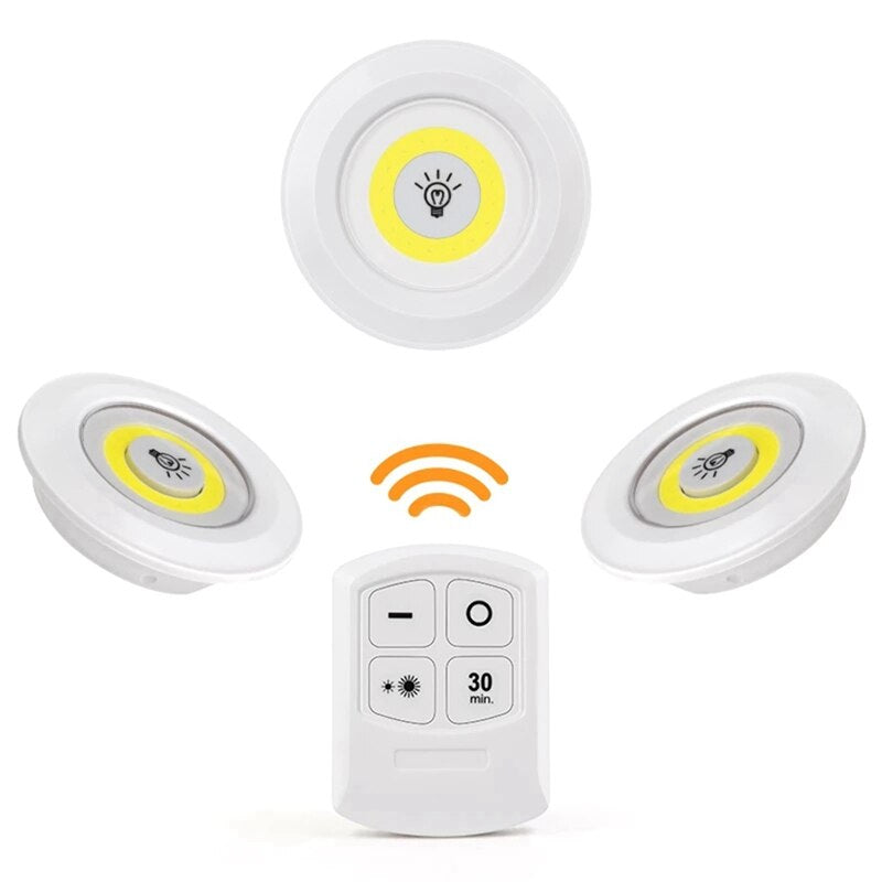 Lampes LED brillantes avec télécommande LED Light COB Under Cabinet Light Night Light Wireless Remote Control